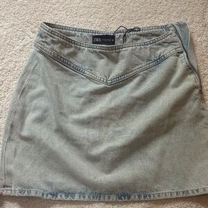 Zara Women's Light Blue Denim Pencil Skirt